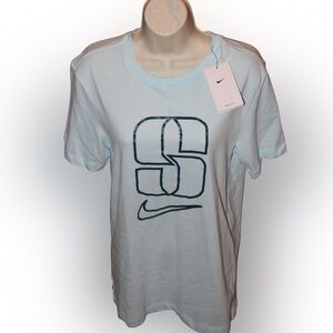 Men’s Nike Sabrina Dri-FIT Sky Blue Basketball Tee with Bold Graphic Size S
